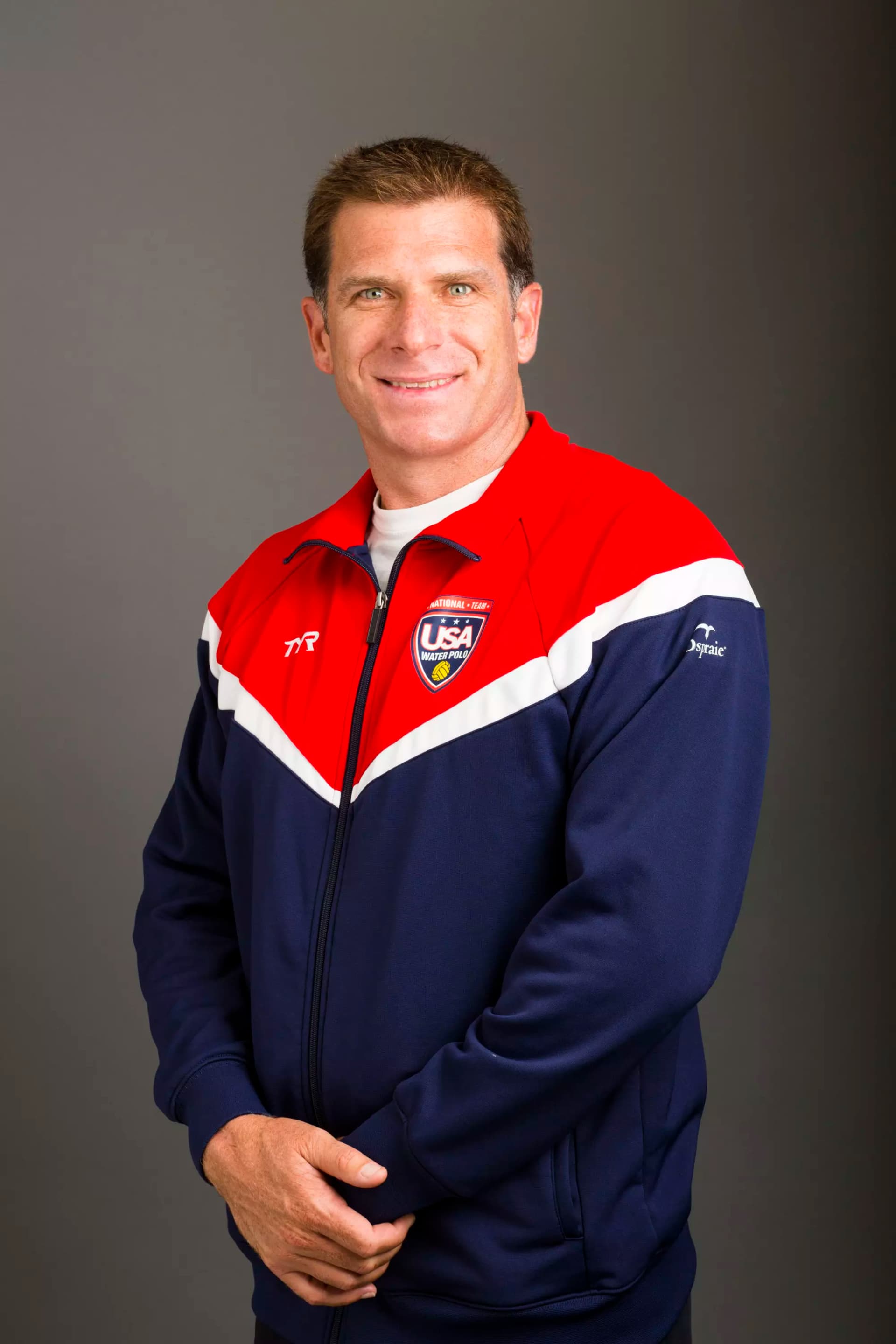 Jack Kocur in a USA Water Polo jacket